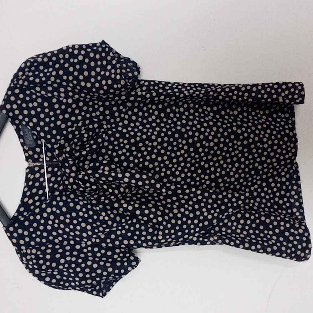 Costa Blanca Collection polkadot bow s/sleeve blouse